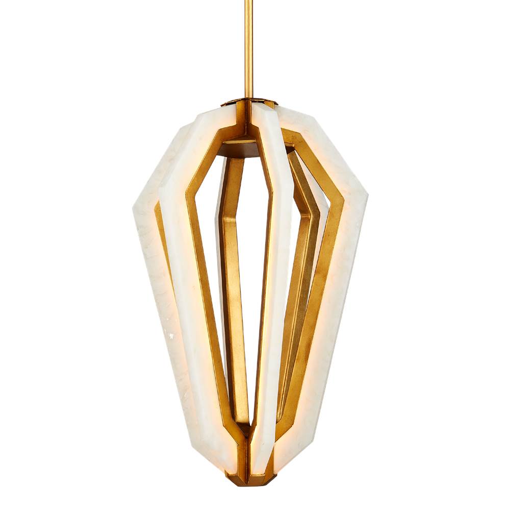 Currey And Company 9000-1156 Natural,Contemporary Gold Leaf Riviere Pendant Image 1