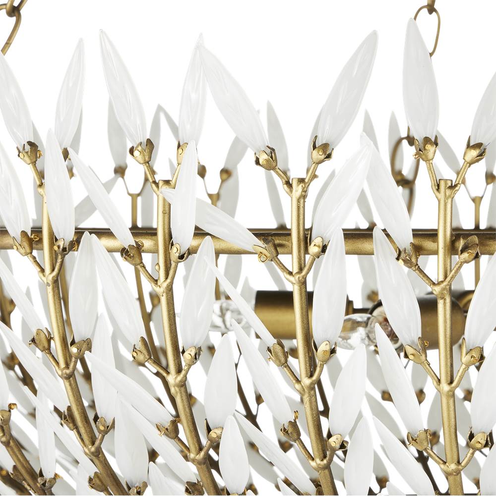 Currey And Company 9000-1099 Brass,White Magnum Opus Large Chandelier Image 3