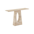 Currey And Company 3000-0286 Natural Beige Demi Travertine Console Table Image 1