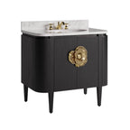 Currey And Company 3800-0017 Black Briallen 36'' Black Vanity With Oval Undermount Sink Image 1