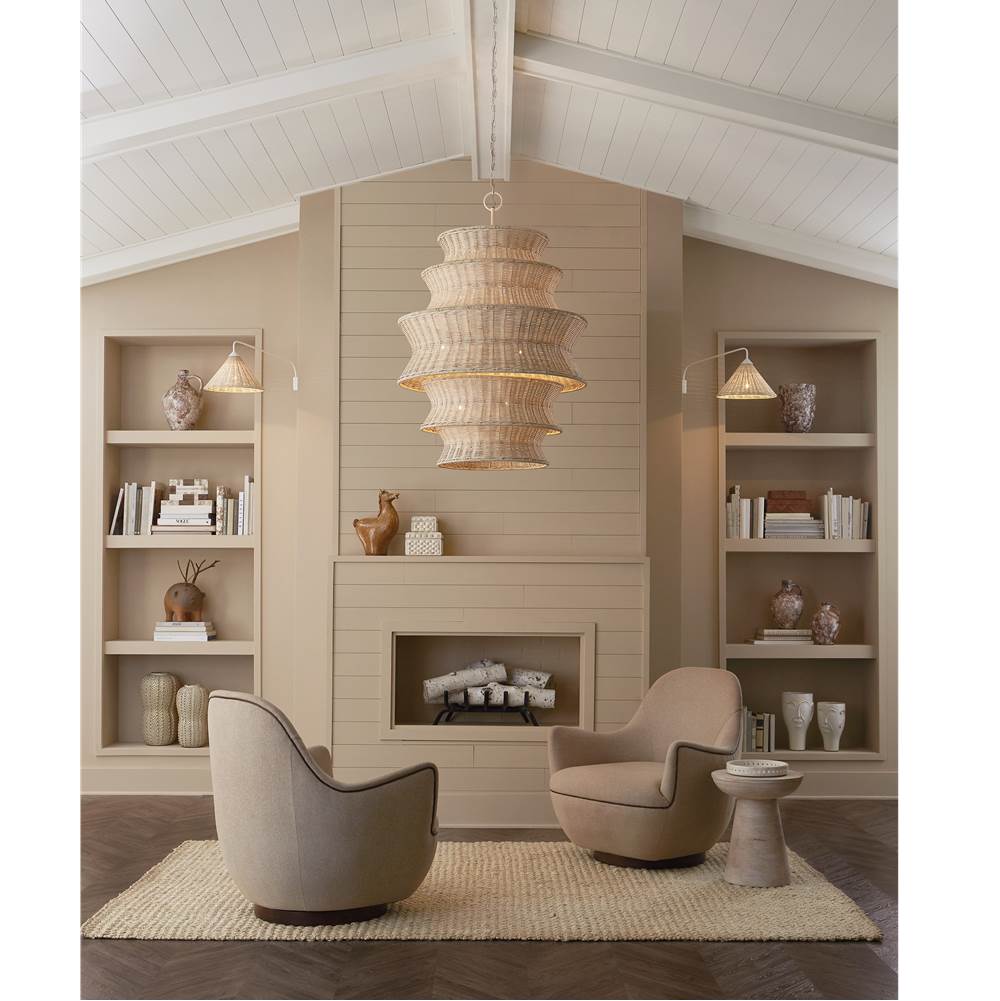 Currey And Company 9000-1083 Bleached Natural,Vanilla Phebe Large Chandelier Image 3