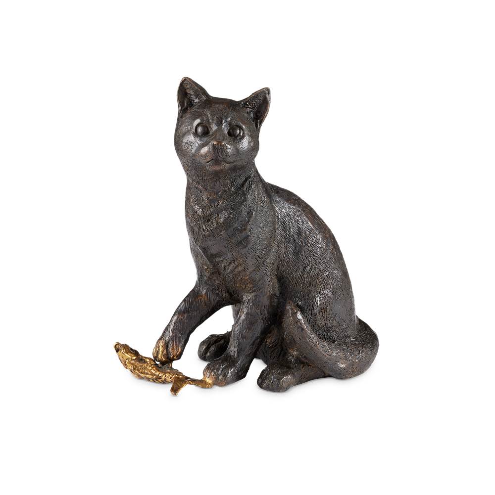 Currey And Company 1200-0958 Dark Brown,Polished Gold Gatto Bronze Image 1