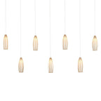 Currey And Company 9000-1192 White,Antique Brass,Silver Parish 7-light Rectangular Multi-drop Pendant Image 1