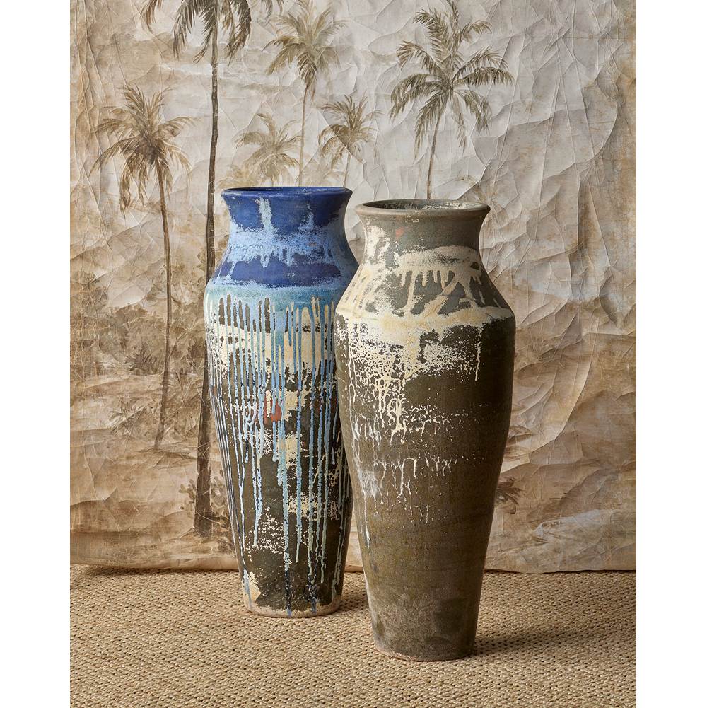 Currey And Company 2200-0043 Antique Blue Drip Capizzi Blue Drip Urn Image 2