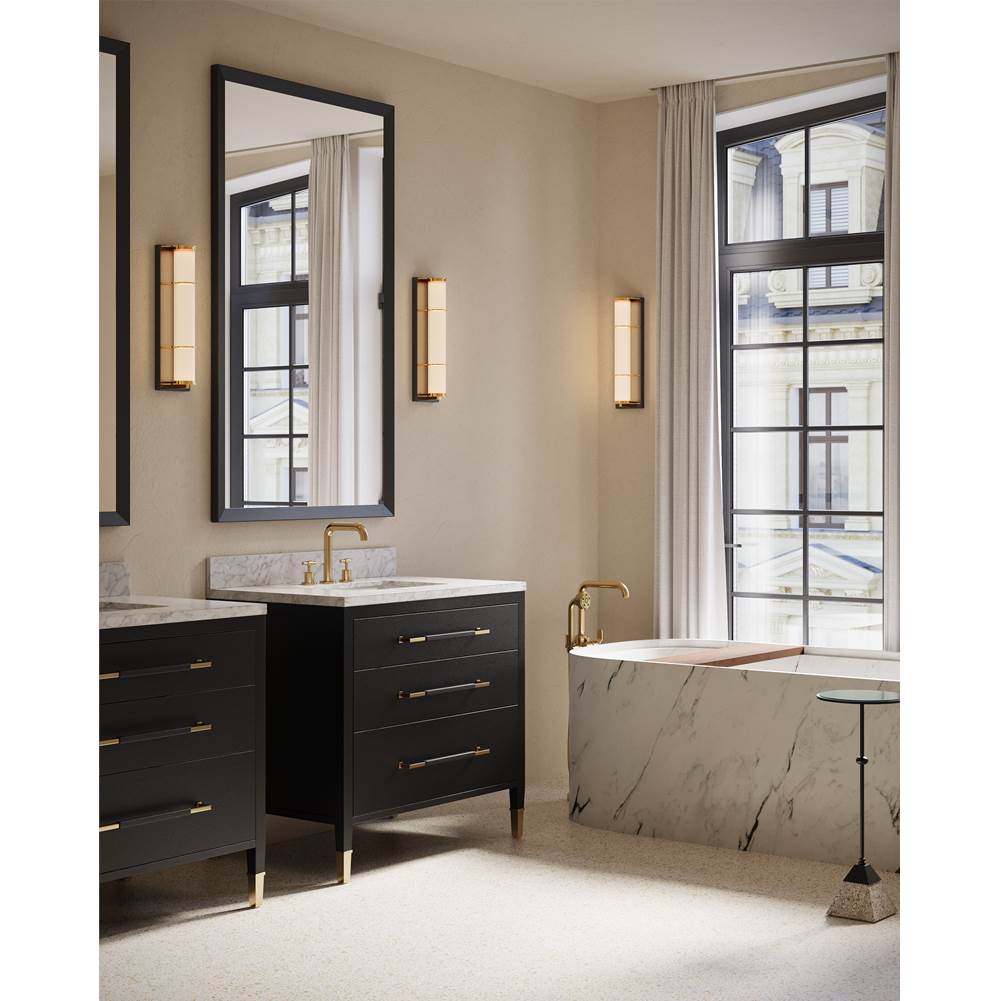 Currey And Company 3800-0006 Black Lacquered Linen,Natural,White,Champagne Verona 36'' Black Linen Vanity With Rectangular Undermount Sink Image 3