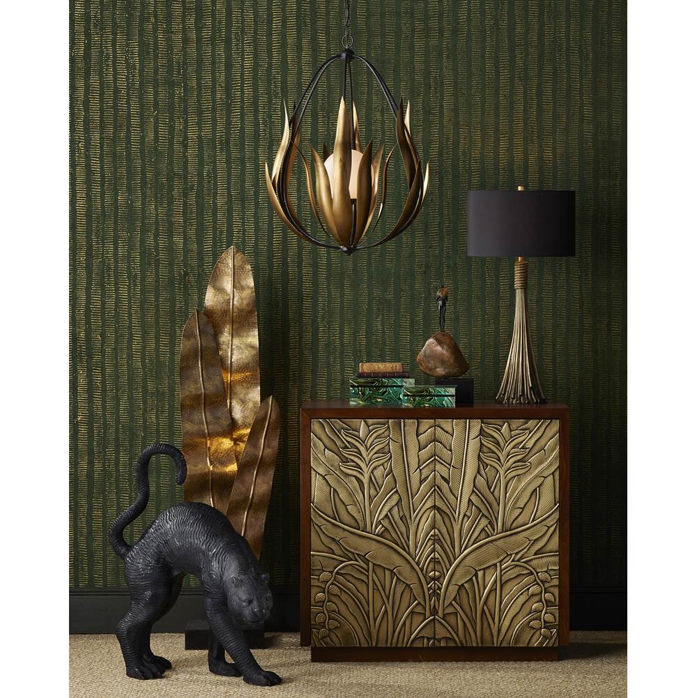 Currey And Company 1200-0910 Brown,Bronze,Green Man On Rock Medium Bronze Image 3