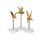 Currey And Company 1200-0903 Gold,Black,Clear Gold Hummingbirds Set Of 3 Image 4