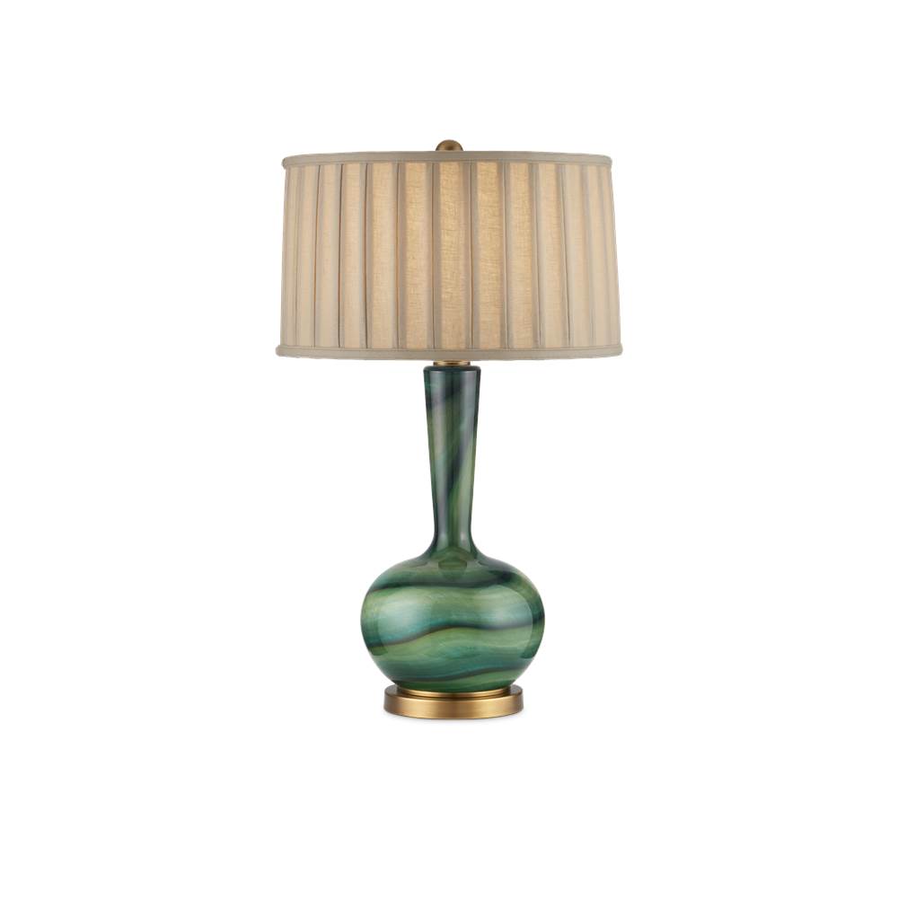 Currey And Company 6000-0925 Green,Antique Brass Lamartine Table Lamp Image 1