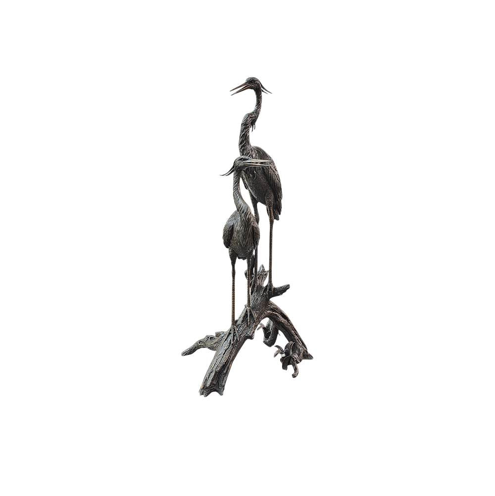 Currey And Company 1200-0913 Bronze Herons On Branch Bronze Image 6
