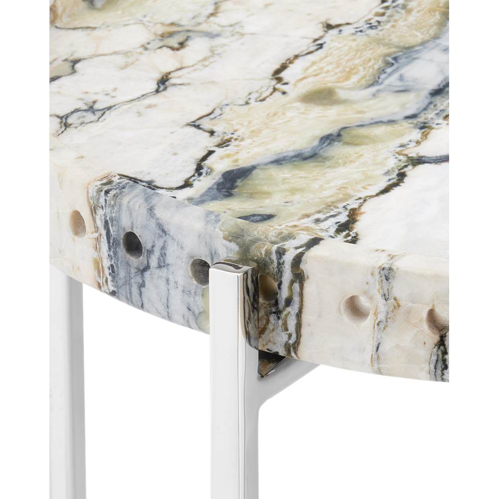 Currey And Company  Freya Floral Jade Marble Accent Table