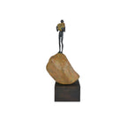 Currey And Company 1200-0910 Brown,Bronze,Green Man On Rock Medium Bronze Image 1