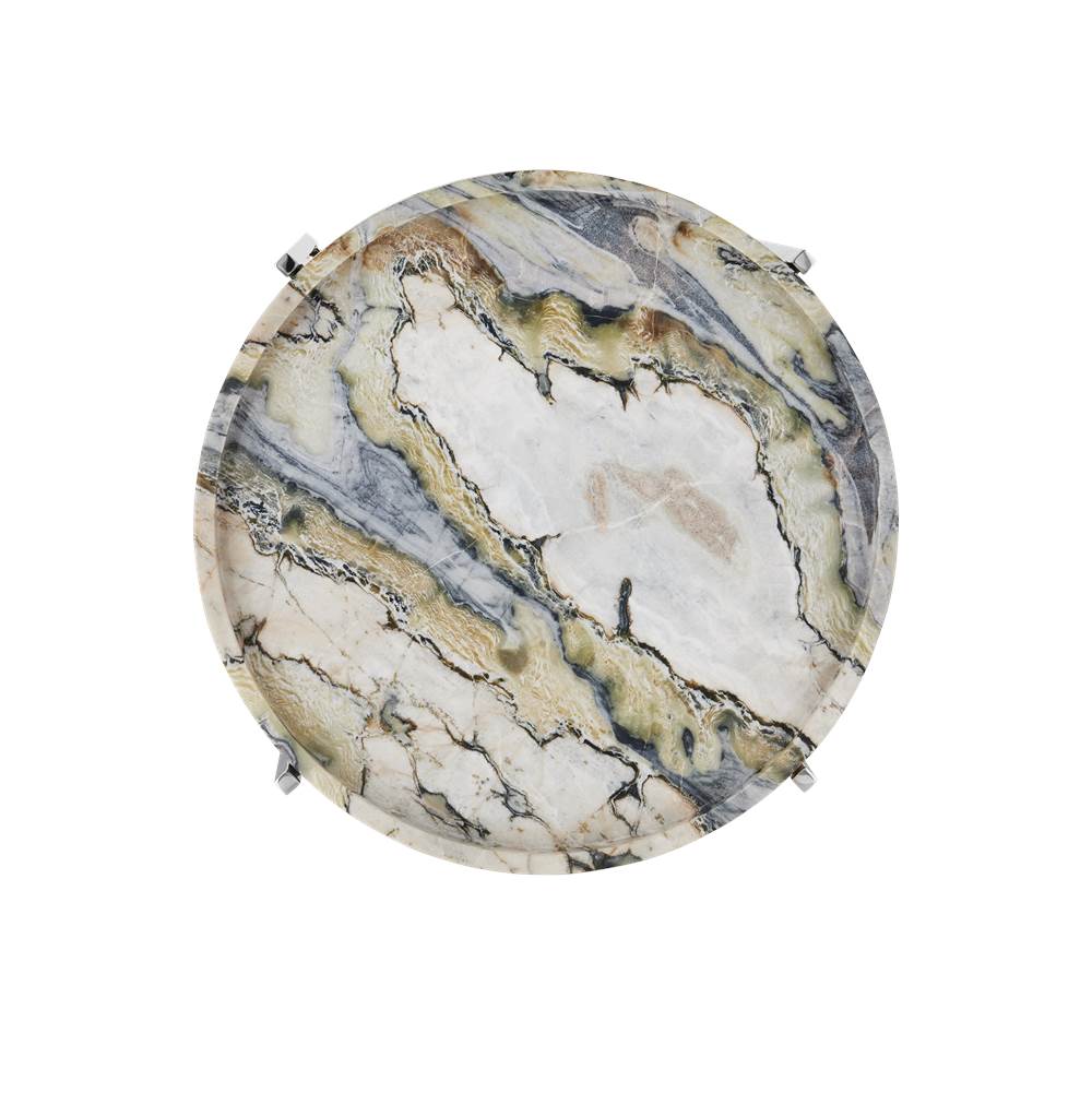 Currey And Company 4000-0242  Freya Floral Jade Marble Accent Table Image 4