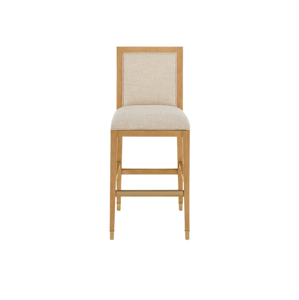 Currey And Company 7000-0912 Sea Sand,Uv Liller Malt,Satin Brass Santos Sea Sand Bar Stool, Liller Malt Image 6