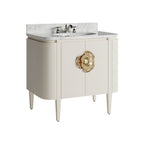 Currey And Company 3800-0016 White Briallen 36'' White Vanity With Oval Undermount Sink Image 1
