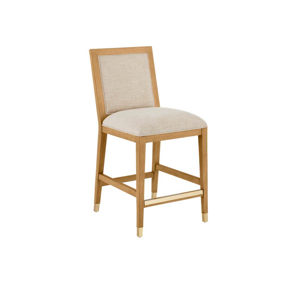 Currey And Company 7000-0882 Sea Sand,Uv Liller Malt,Satin Brass Santos Sea Sand Side Chair, Liller Malt Image 1