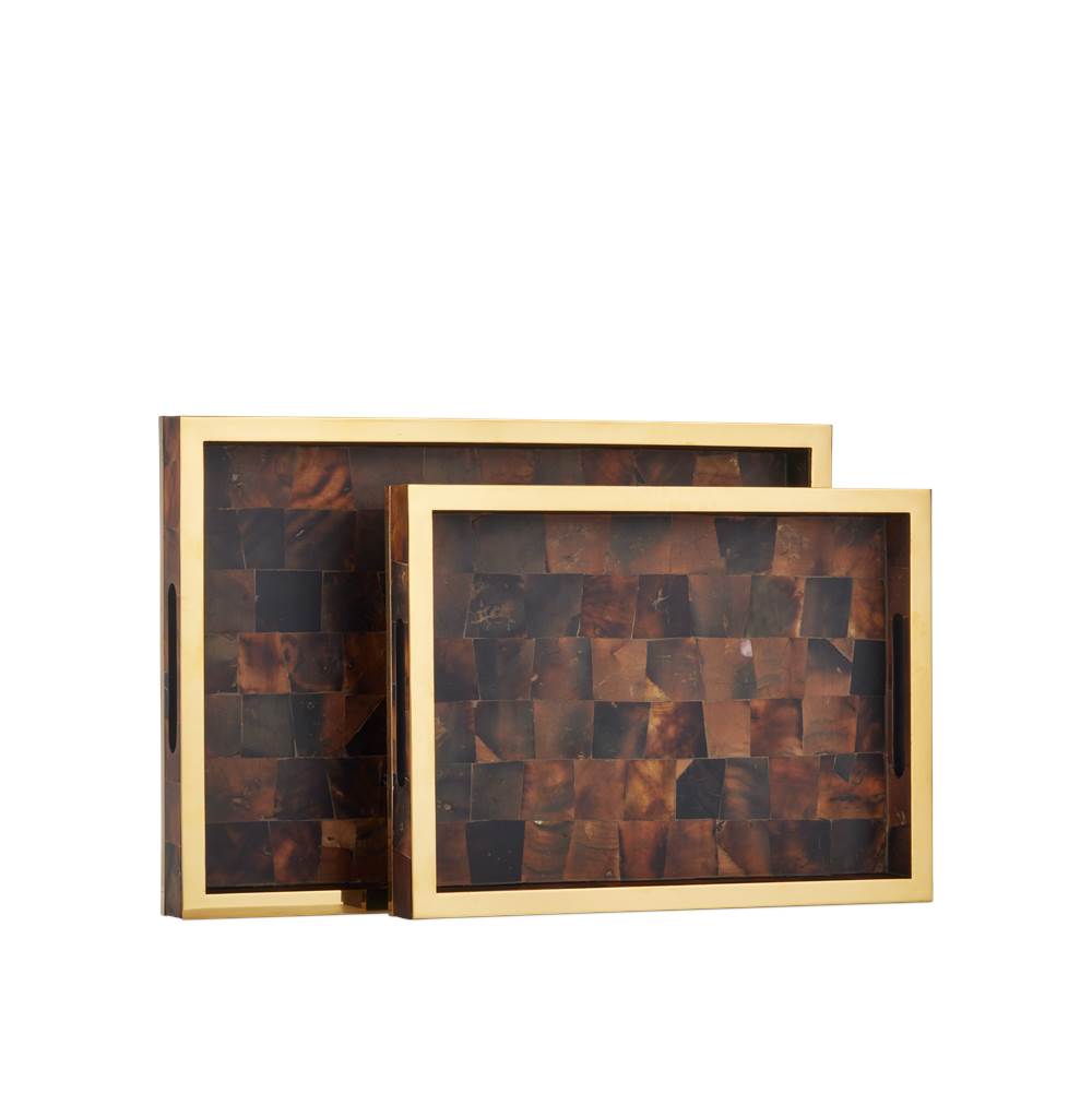 Currey And Company 1200-1022  Casey Brown Tray Set Of 2 Image 5