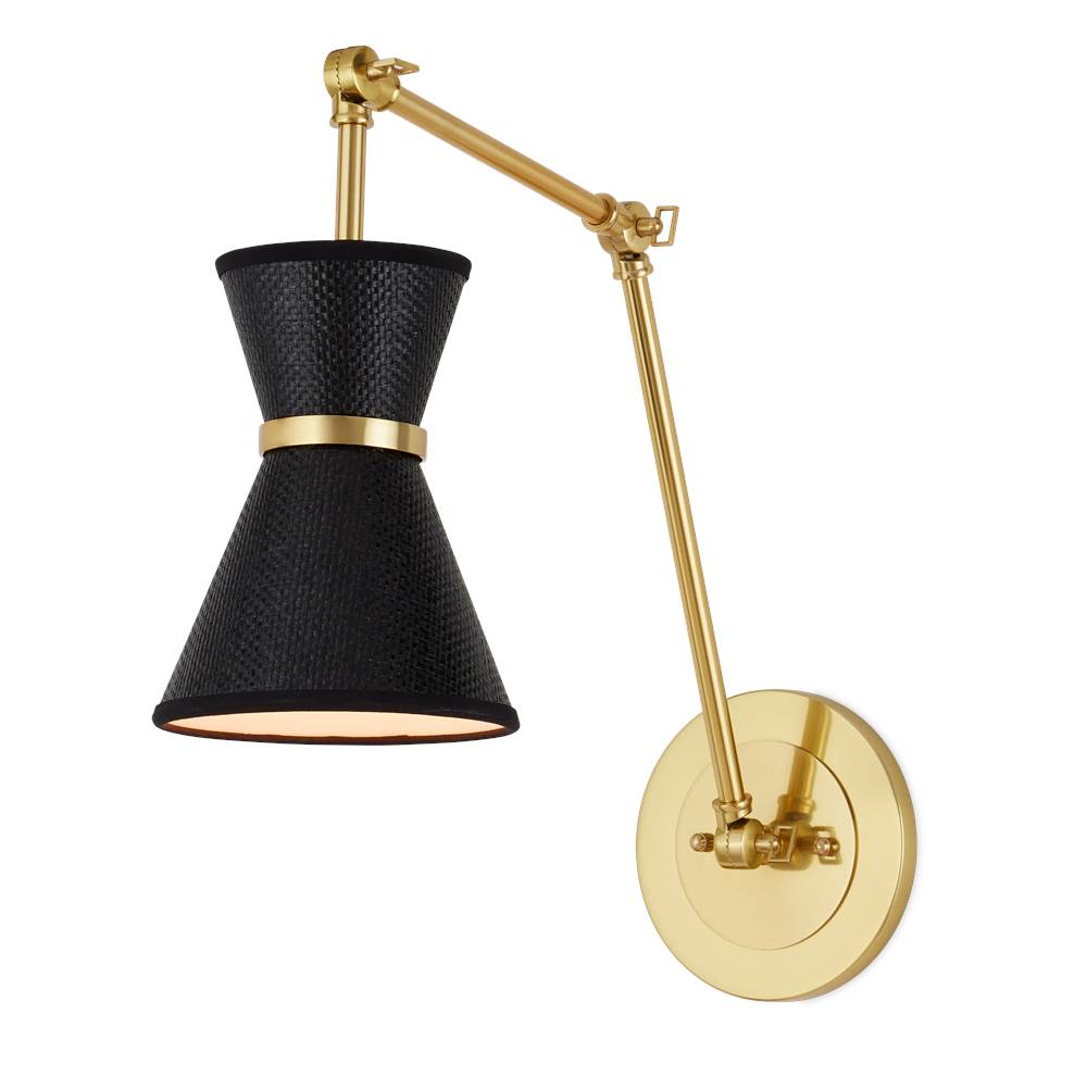 Currey And Company 5000-0237 Polished Brass,Black Avignon Wall Sconce Image 1