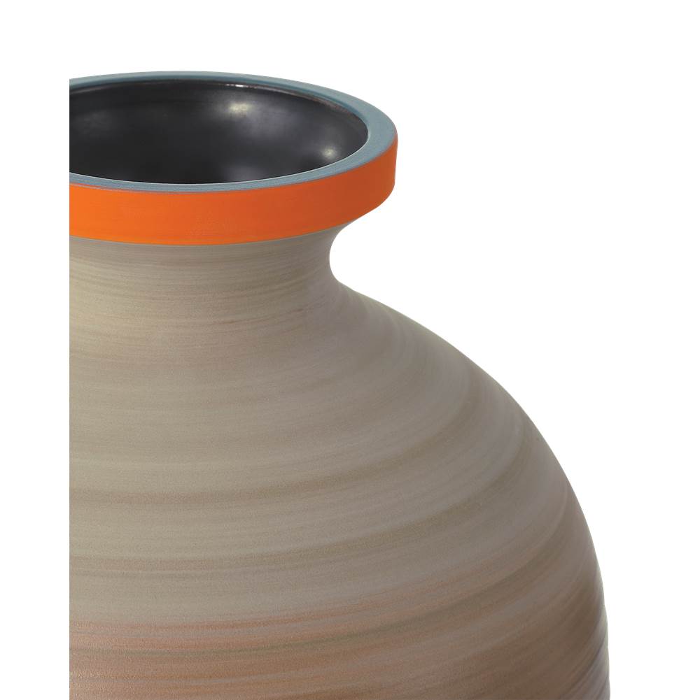 Currey And Company 1200-0930 Orange,Beige,Pale Gray,Yellow,Blue Happy 80's Gray, Beige, Orange And Blue Vase Set Of 3 Image 6