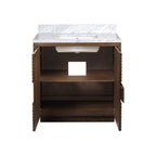 Currey And Company 3800-0012  Morombe 36'' Cocoa Marble Vanity With Rectangular Undermount Sink Image 3