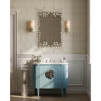 Currey And Company 1000-0162 Silver Forget-me-not Silver Rectangular Mirror Image 2