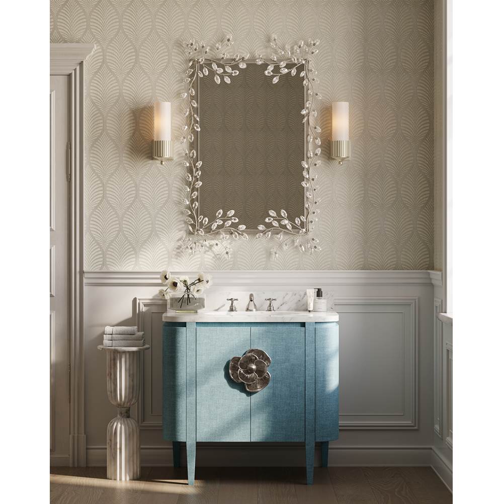 Currey And Company 1000-0162 Silver Forget-me-not Silver Rectangular Mirror Image 2