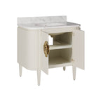 Currey And Company 3800-0016 White Briallen 36'' White Vanity With Oval Undermount Sink Image 4