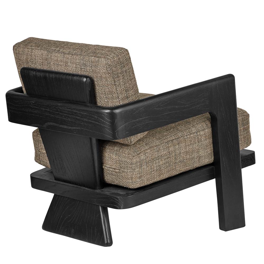 Currey And Company 7000-0752 Caviar Black Theo Lounge Chair, Rig Otter Image 1