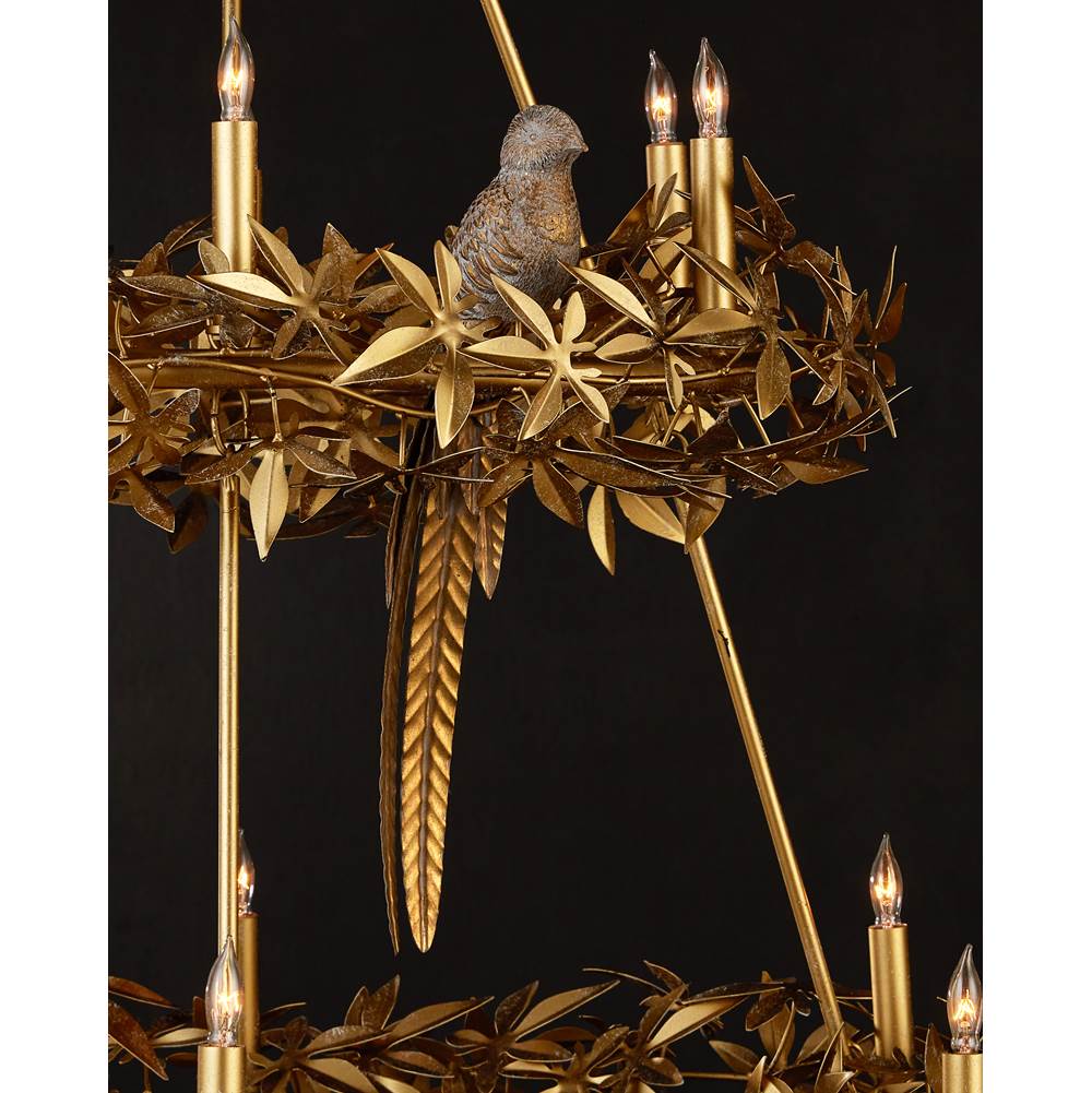 Currey And Company 9000-1321 Gold Aviary Gold Two-tier Chandelier Image 2