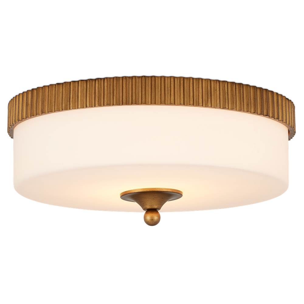 Currey And Company 9999-0074 Gold,White Bryce Gold Flush Mount Image 1