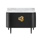 Currey And Company 3800-0001 Caviar Black,Natural,White,Light Antique Brass Briallen 48'' Black Vanity With Oval Undermount Sink Image 5