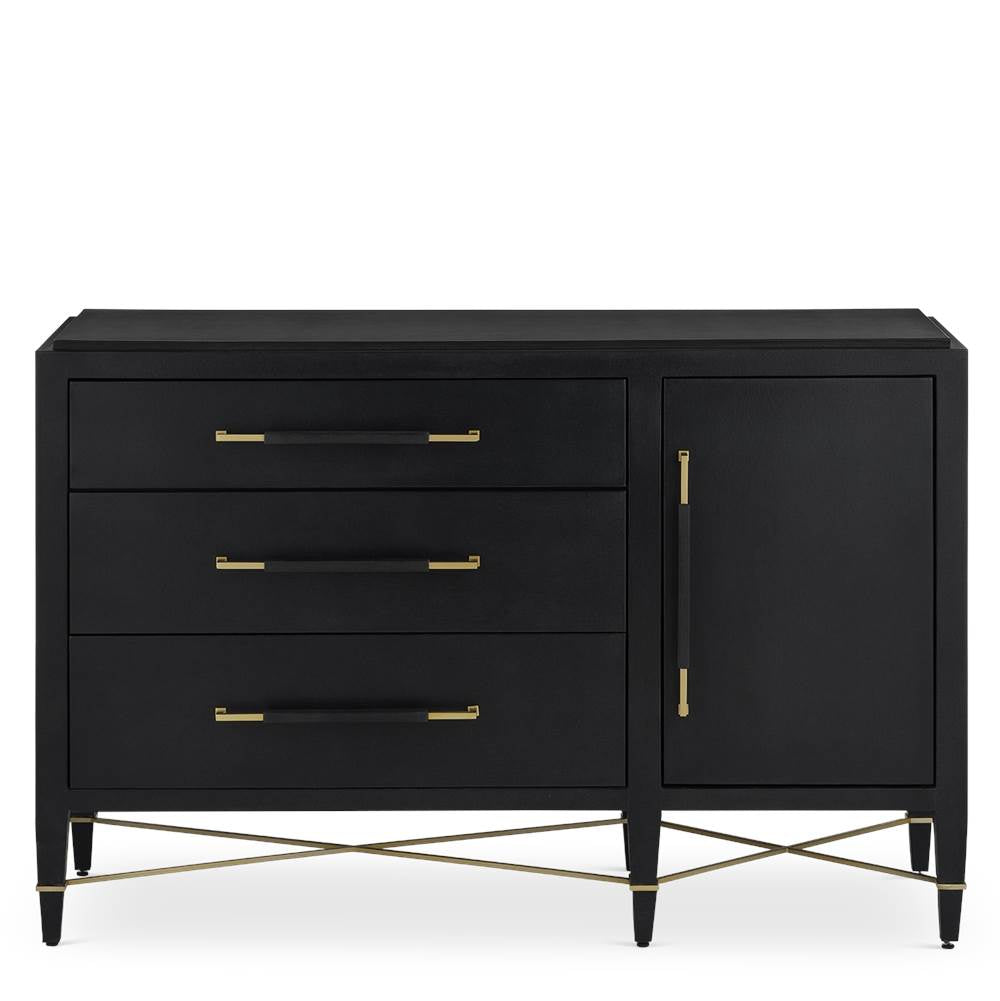 Currey And Company  Verona Black Three-drawer Chest