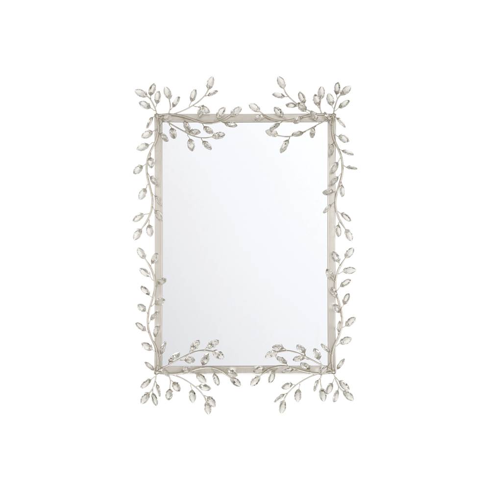 Currey And Company 1000-0162 Silver Forget-me-not Silver Rectangular Mirror Image 1