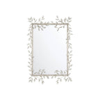 Currey And Company 1000-0162 Silver Forget-me-not Silver Rectangular Mirror Image 1