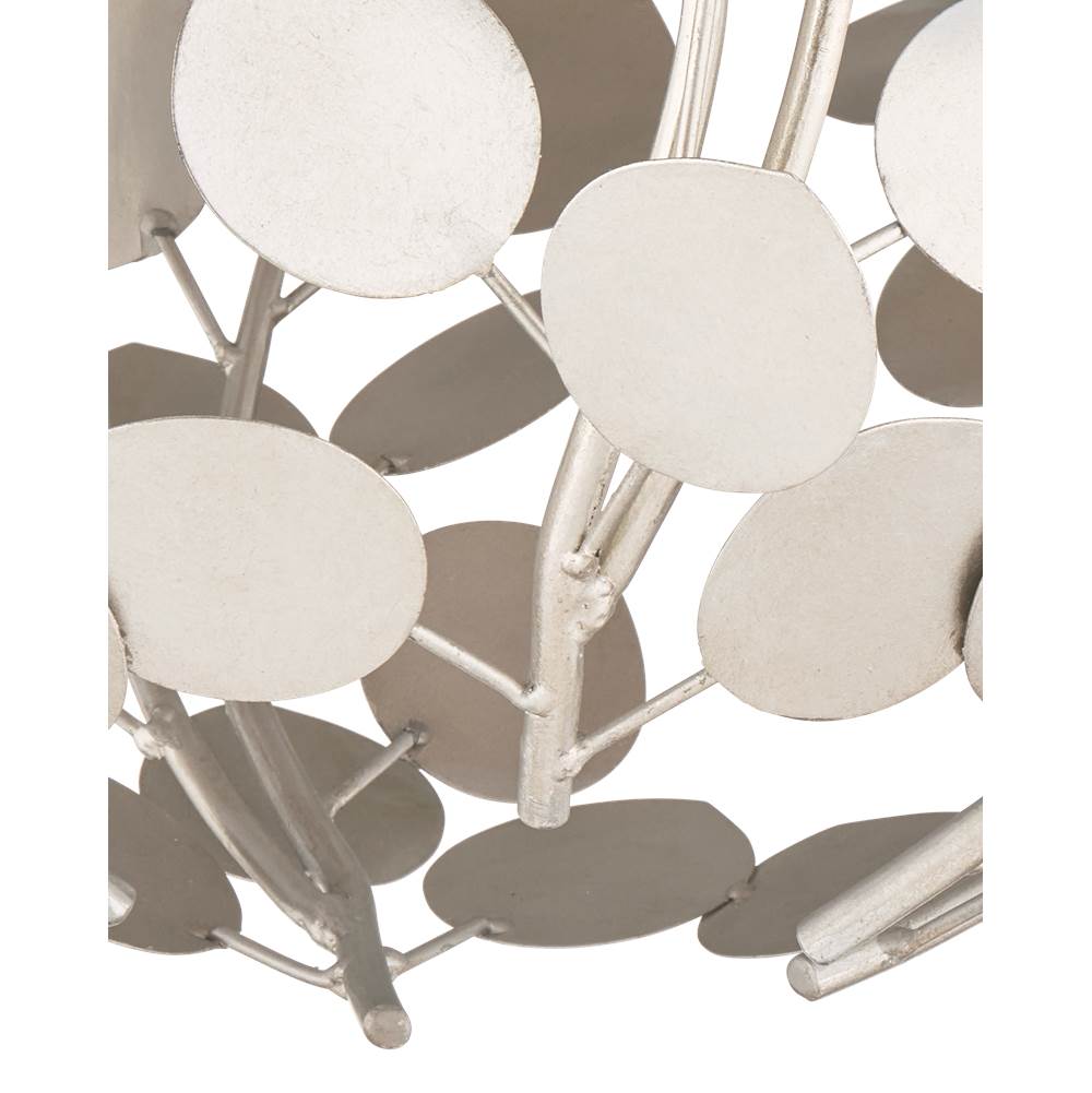 Currey And Company 9000-1198 Contemporary Silver Leaf,Contemporary Silver Lunaria Orb Chandelier Image 3