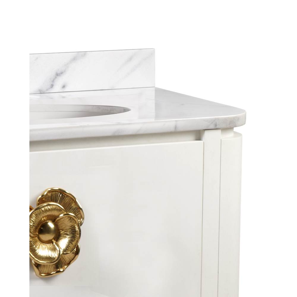 Currey And Company Briallen 36'' White Vanity With Oval Undermount Sink