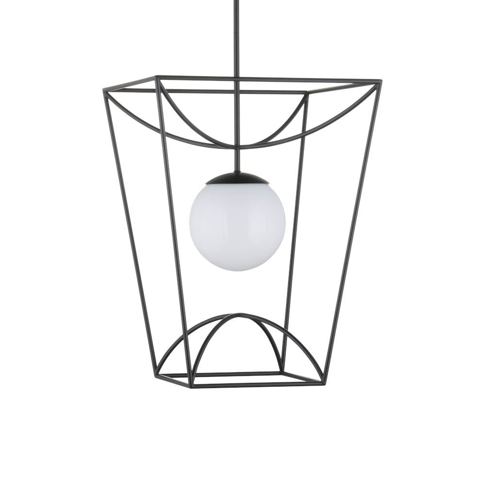 Currey And Company 9500-0012 Black,White Rochefort Medium Lantern Image 2