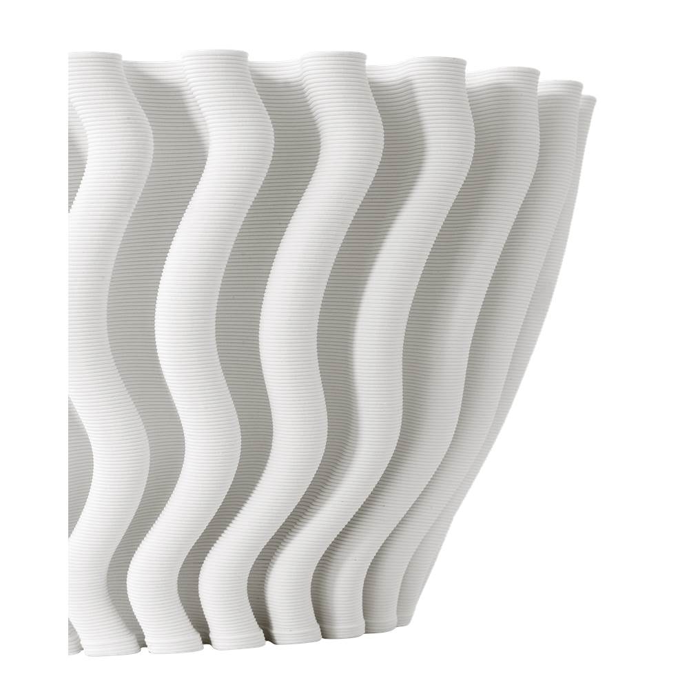 Currey And Company 1200-0933 White Ripple White Vase Image 6
