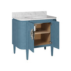 Currey And Company 3800-0015 Blue Briallen 36'' Blue Vanity With Oval Undermount Sink Image 4