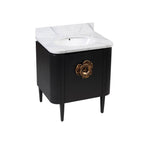 Currey And Company 3800-0003 Caviar Black,Natural,White,Light Antique Brass Briallen 30'' Black Vanity With Oval Undermount Sink Image 6