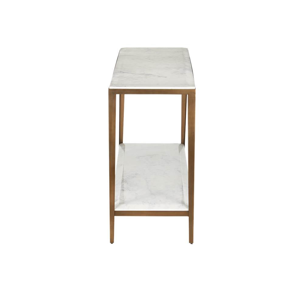 Currey And Company 4000-0238  Oblique Marble Console Table Image 2
