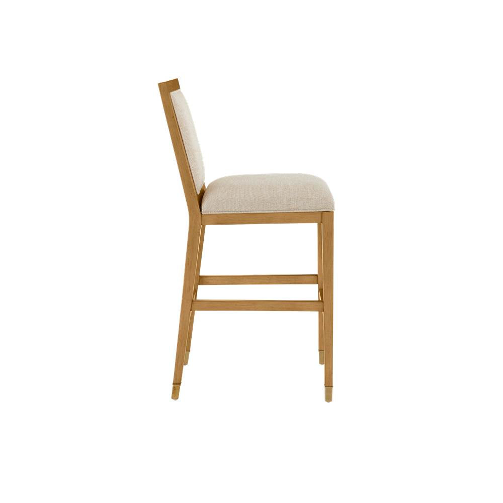 Currey And Company 7000-0912 Sea Sand,Uv Liller Malt,Satin Brass Santos Sea Sand Bar Stool, Liller Malt Image 5
