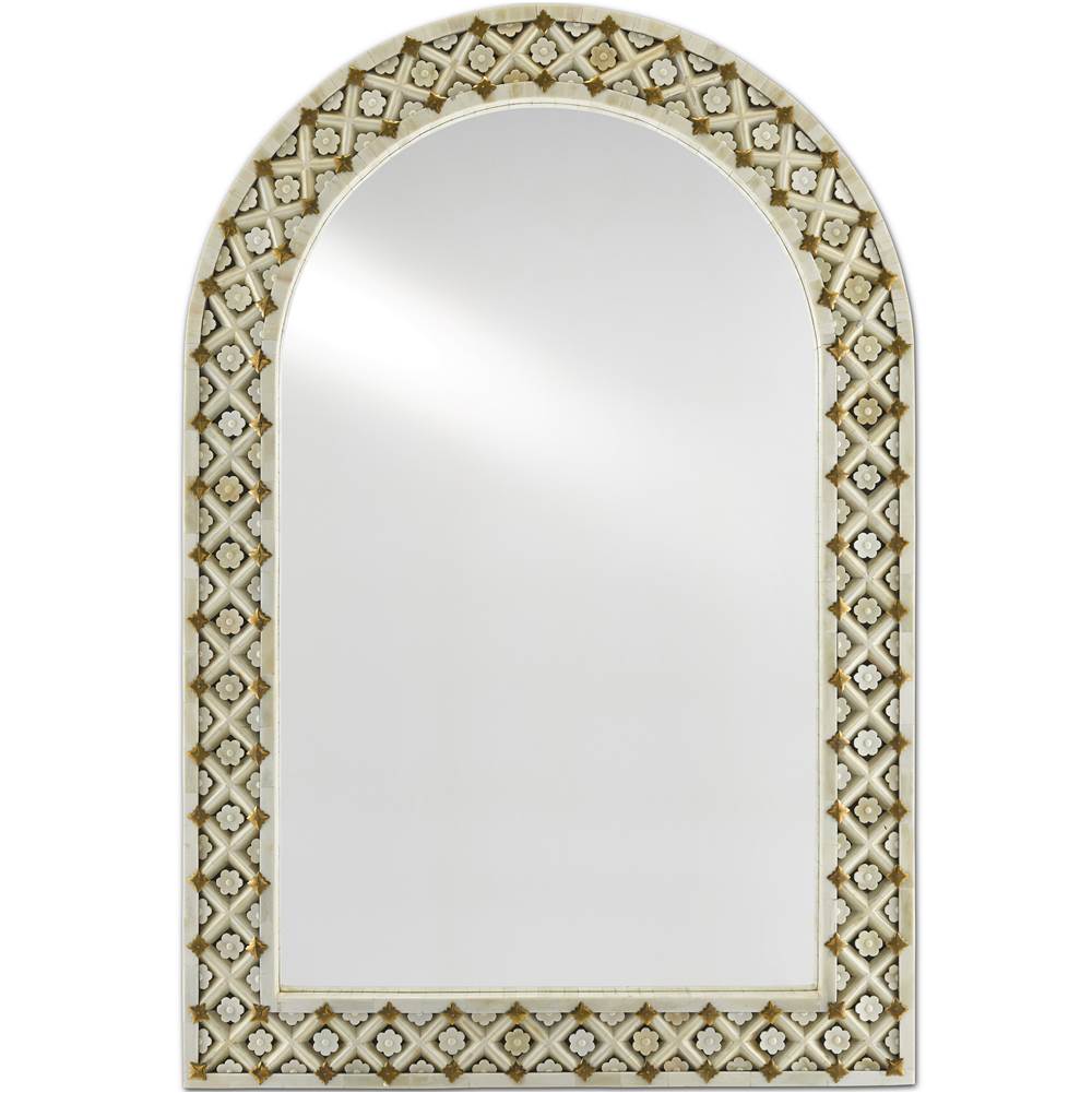 Currey And Company 1000-0089 Natural Bone,Brass,Mirror Ellaria Mirror Image 1