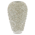 Currey And Company 1200-0297 White,Gold Swirl Large Vase Image 1