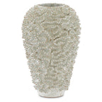 Currey And Company 1200-0297 White,Gold Swirl Large Vase Image 1