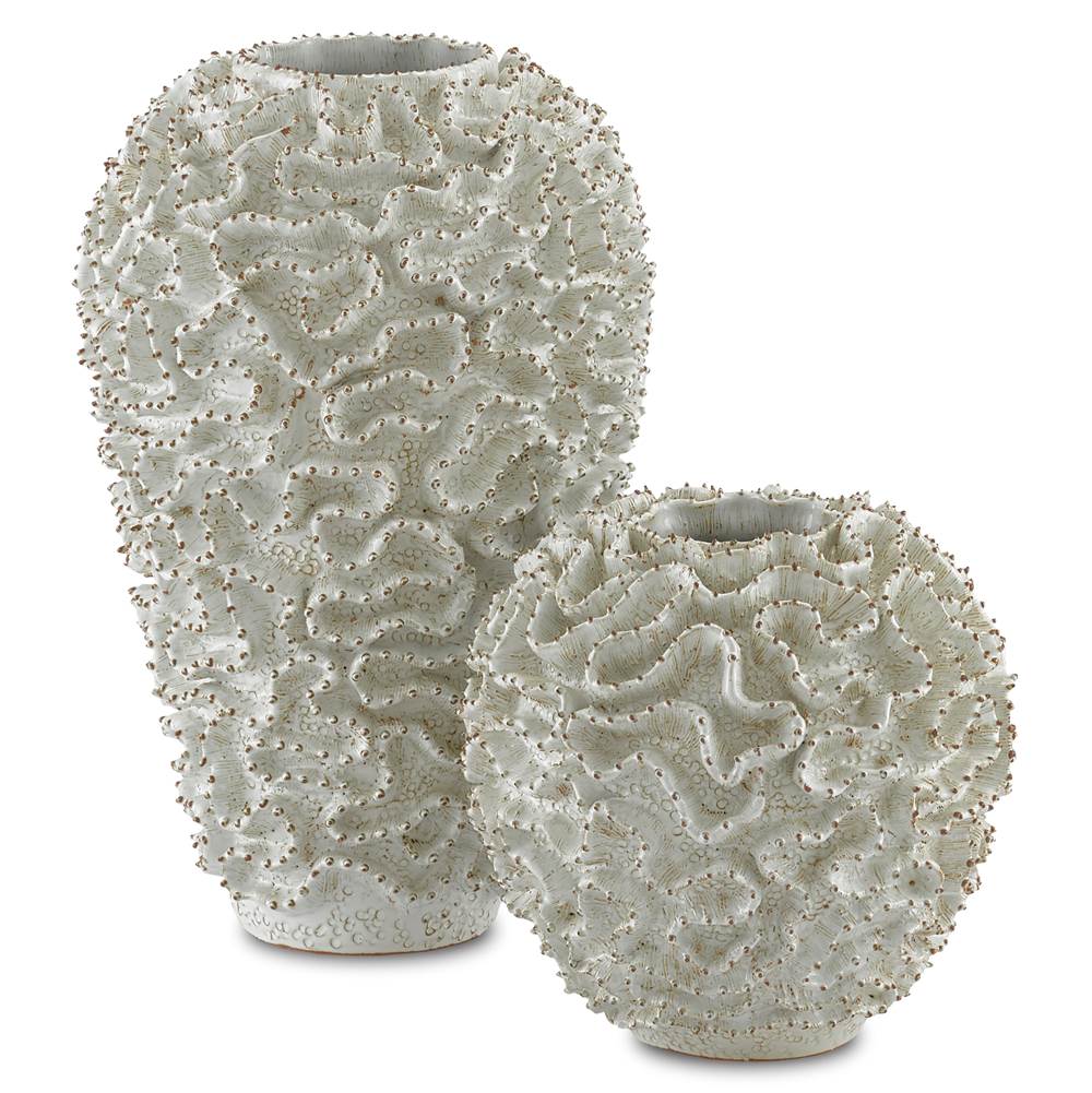 Currey And Company 1200-0297 White,Gold Swirl Large Vase Image 3