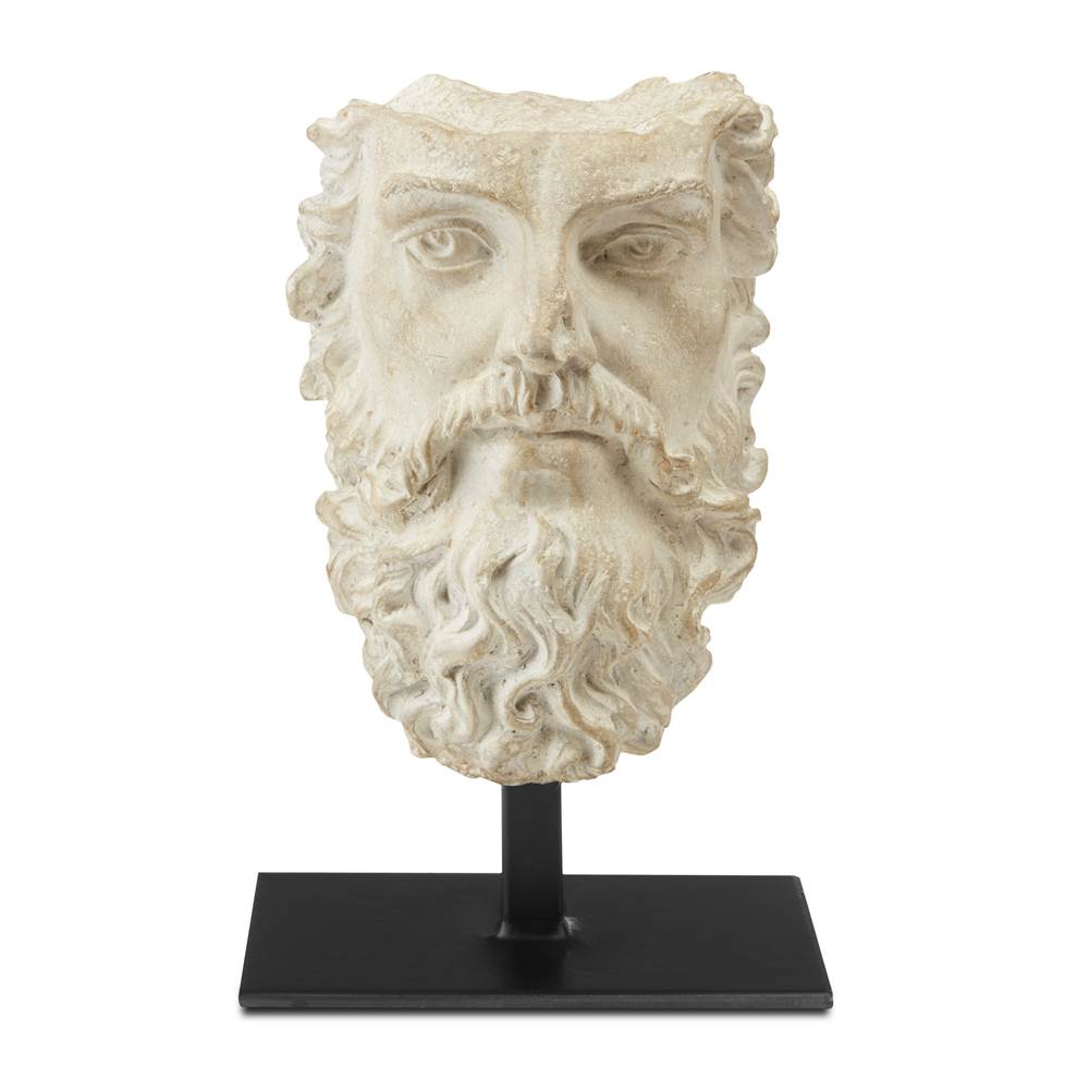 Currey And Company 1200-0444 Aged Beige,Black Head Of Zeus Image 1