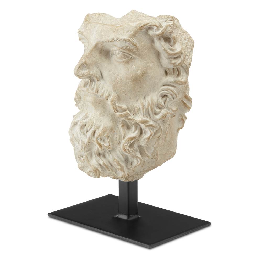 Currey And Company 1200-0444 Aged Beige,Black Head Of Zeus Image 3