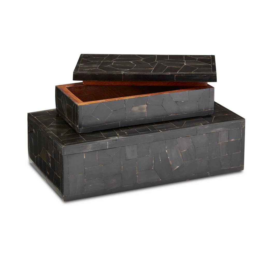 Currey And Company  Black Bone Mosaic Box Set Of 2