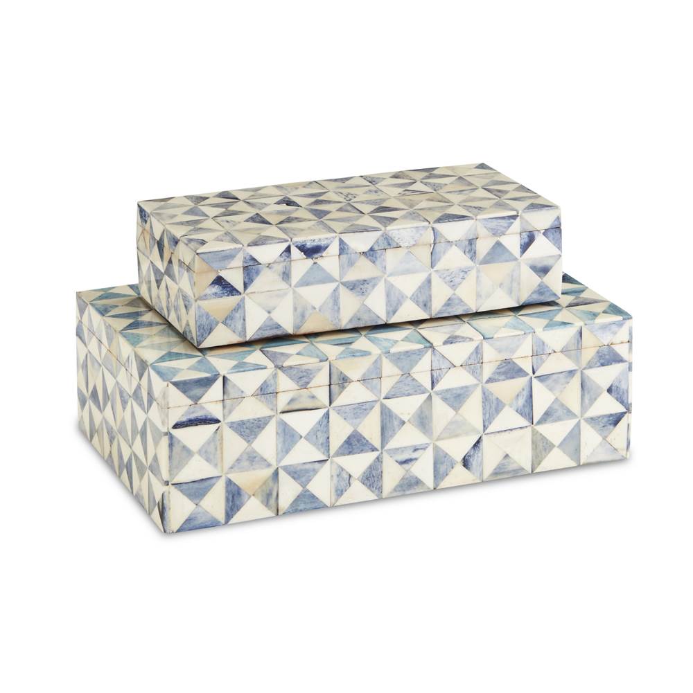 Currey And Company 1200-0453 Blue,White Sky Blue Box Set Of 2 Image 1