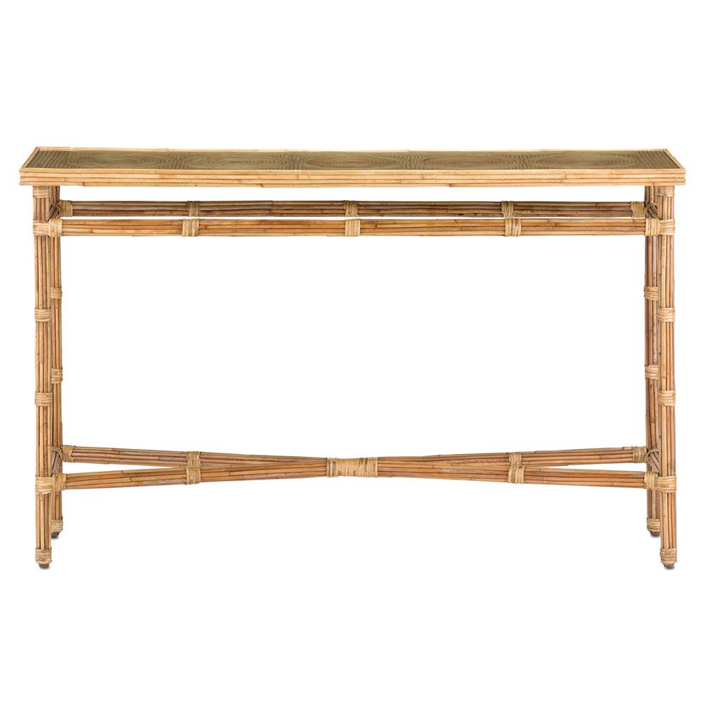 Currey And Company 3000-0174 Natural Rattan,Clear Silang Console Table Image 1